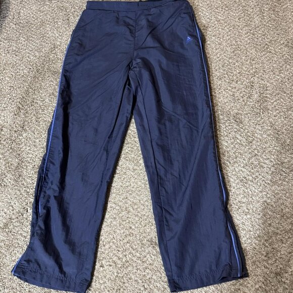 adidas Other - Adidas Pants Mens Large Navy Blue Track Nylon Mesh Lined Zip Ankle Athletic